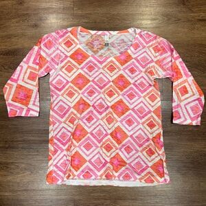 Whimsy rose 3/4 sleeve top medium